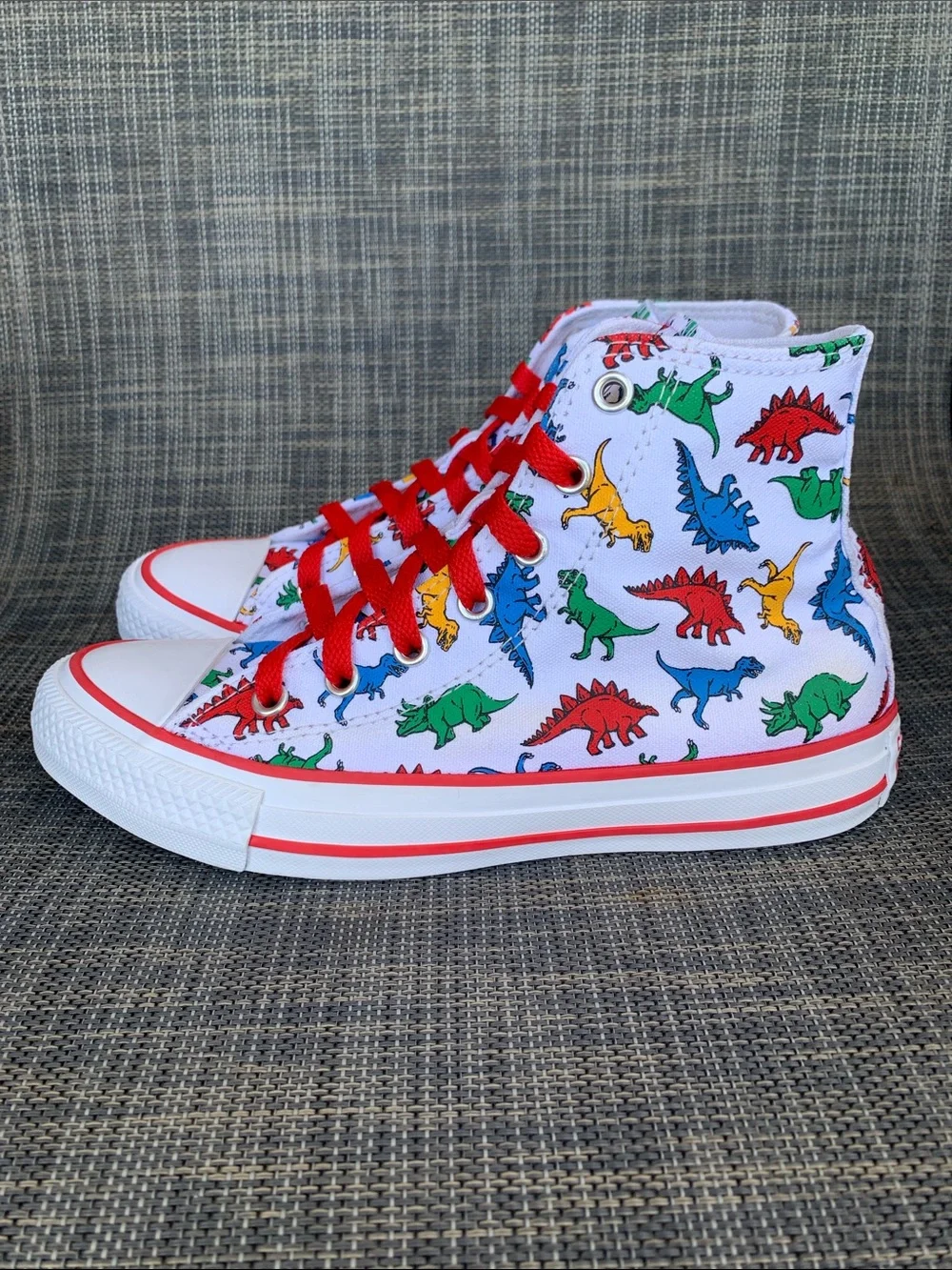 Converse All Star Dinoverse Kid High-Top Sneakers Dinosaur Print Canvas size 3.5